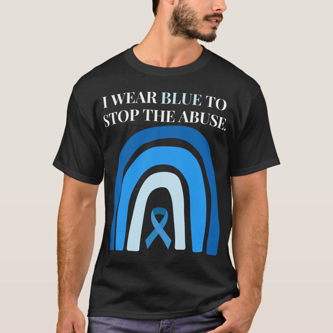 I Wear Blue To Stop Abuse National Child Abuse Prevention Month T-shirt